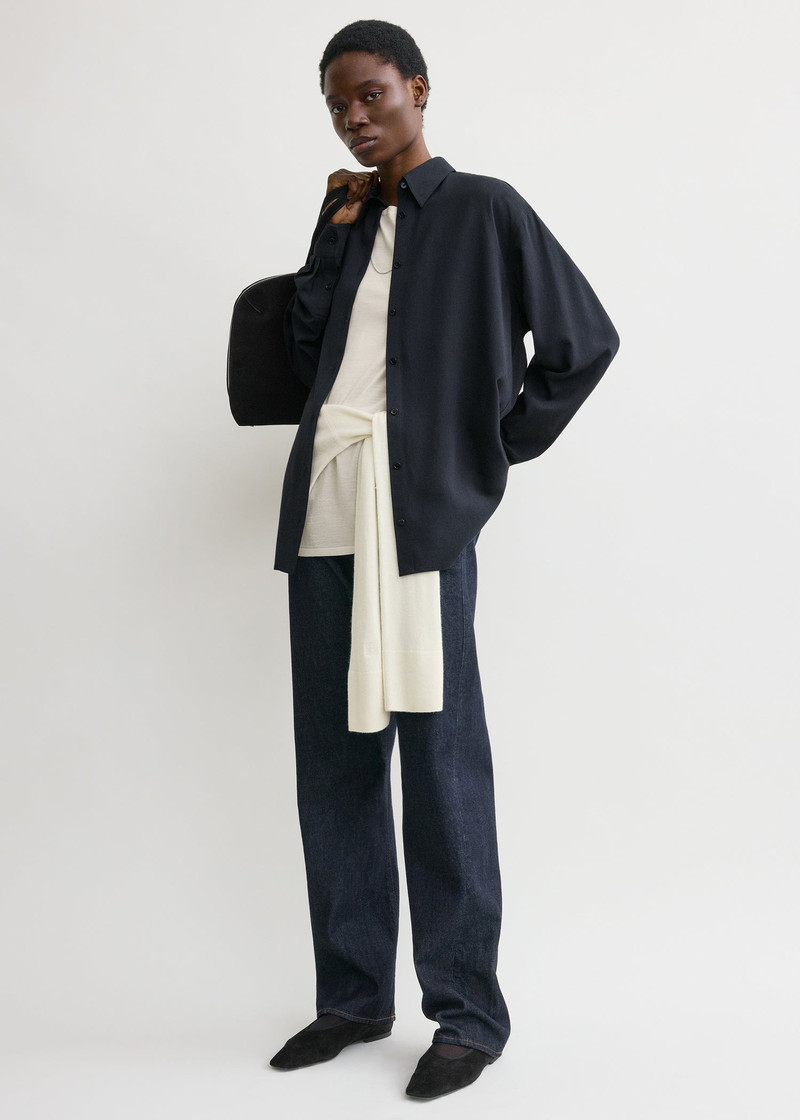 Classic fluid shirt navy 3