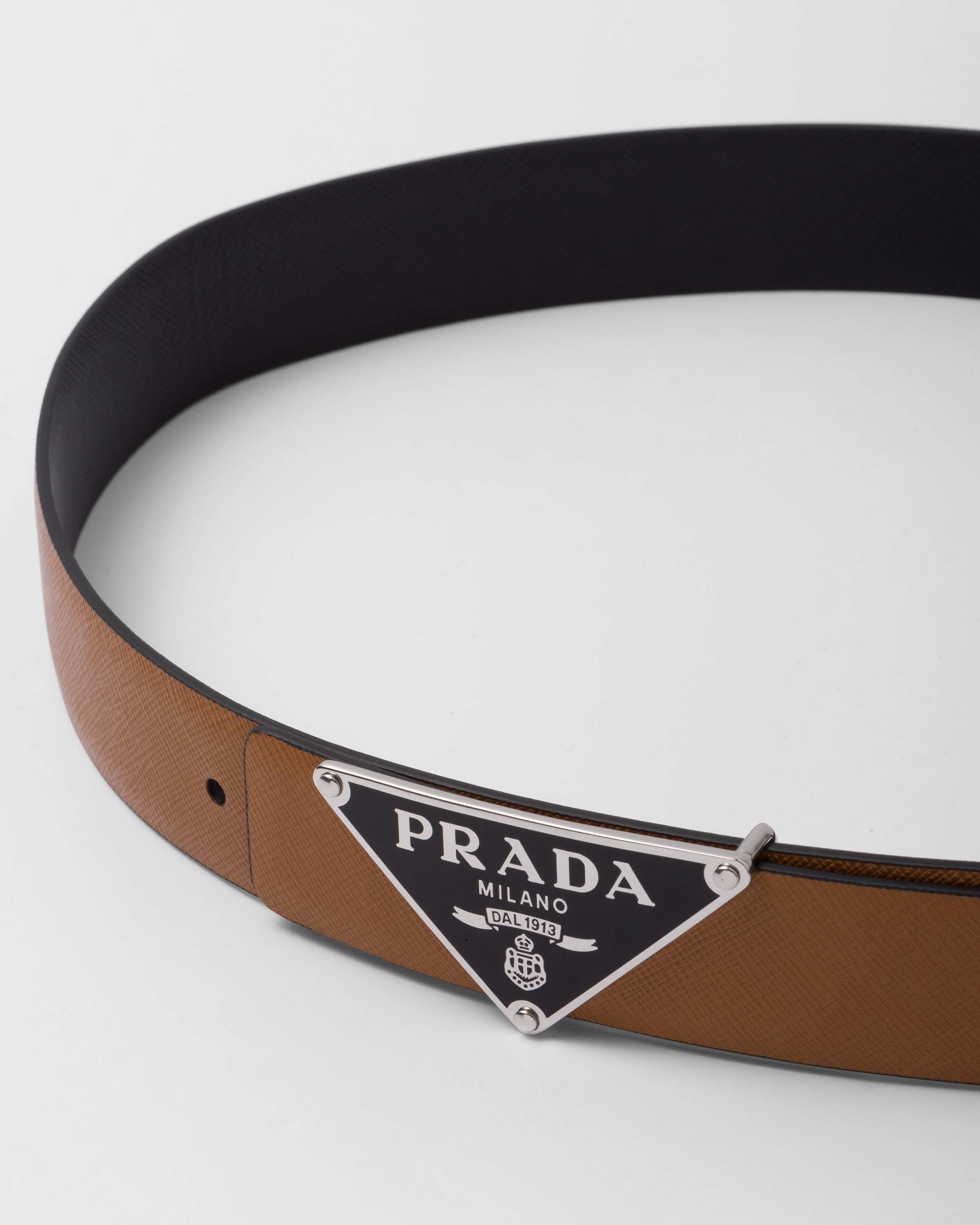Reversible Saffiano leather belt strap - 2