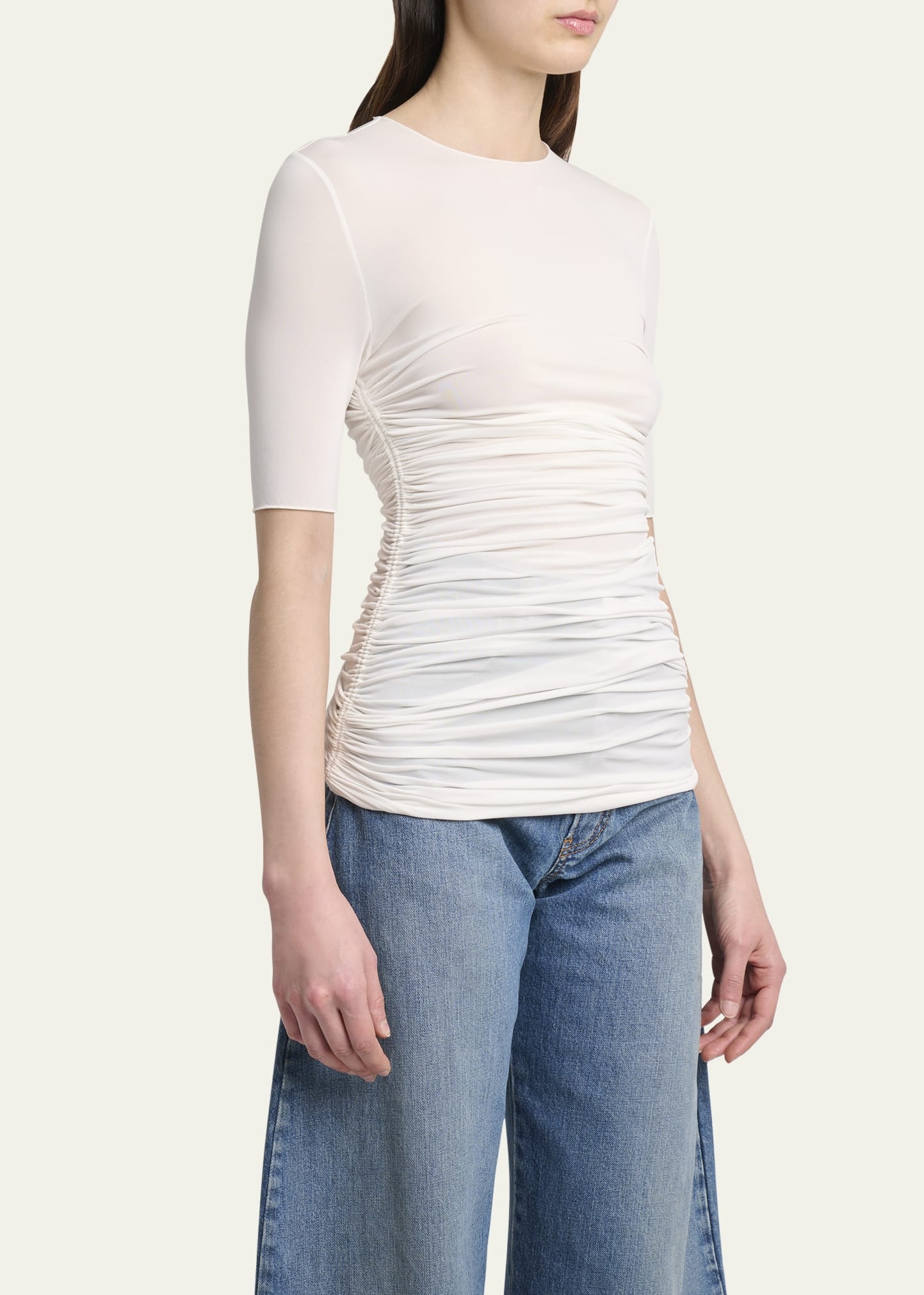 Ruched Short-Sleeve Top - 4