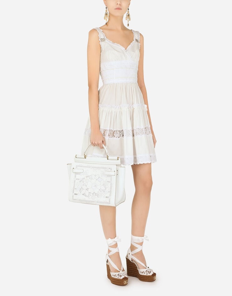 Short poplin dress with crystal-embellished DG details - 6