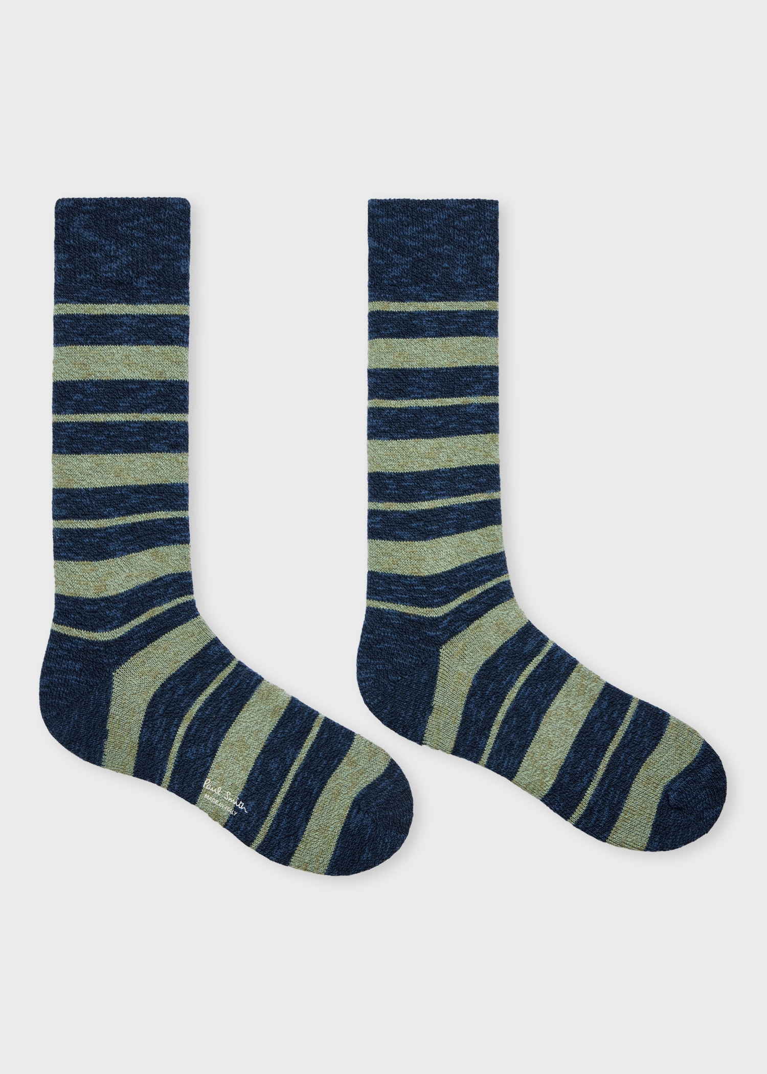 Dark Blue Fleck Stripe Socks - 2