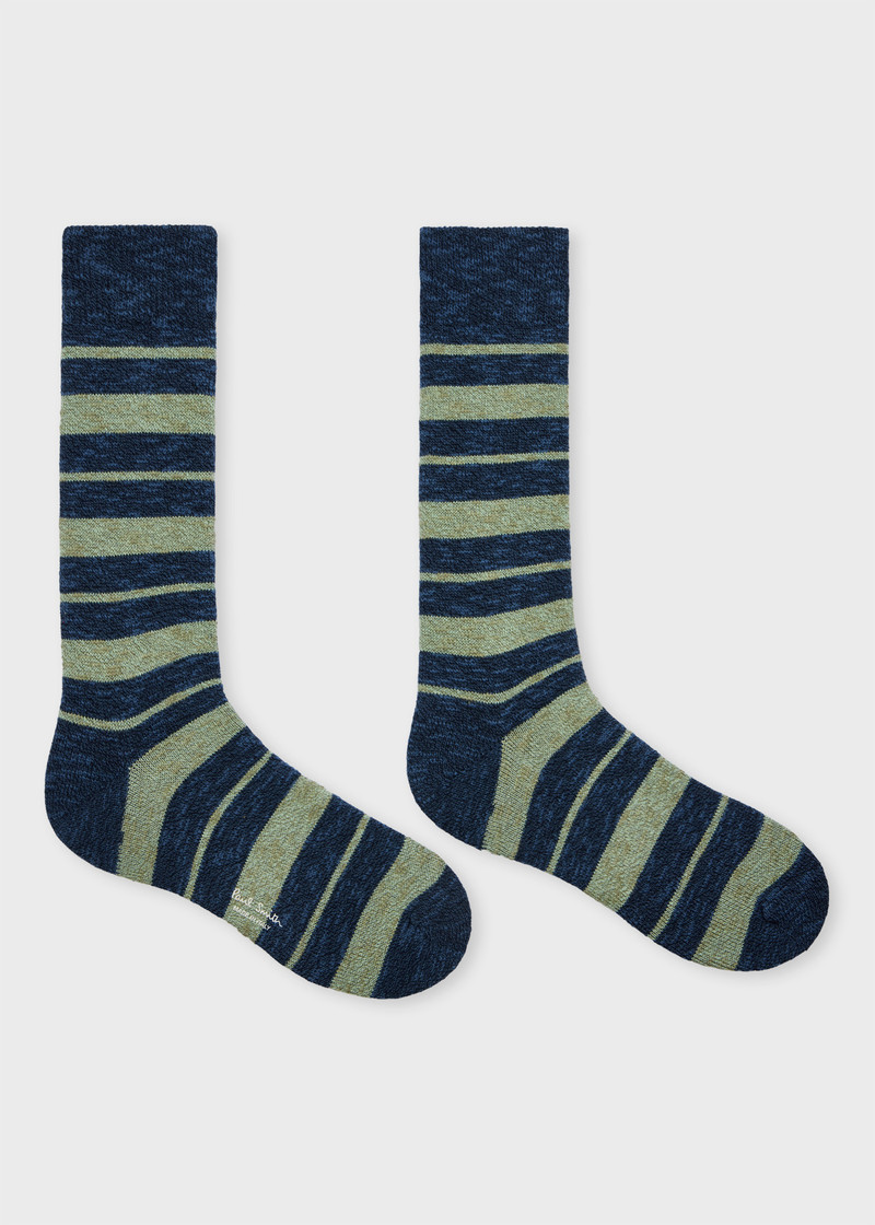 Paul Smith Dark Blue Fleck Stripe Socks outlook