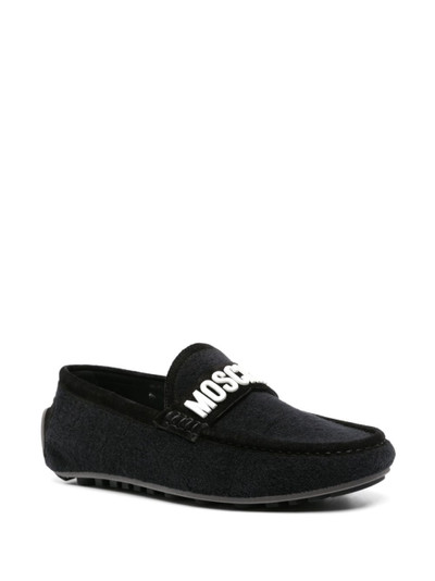 Moschino logo-embossed short-pile loafers outlook