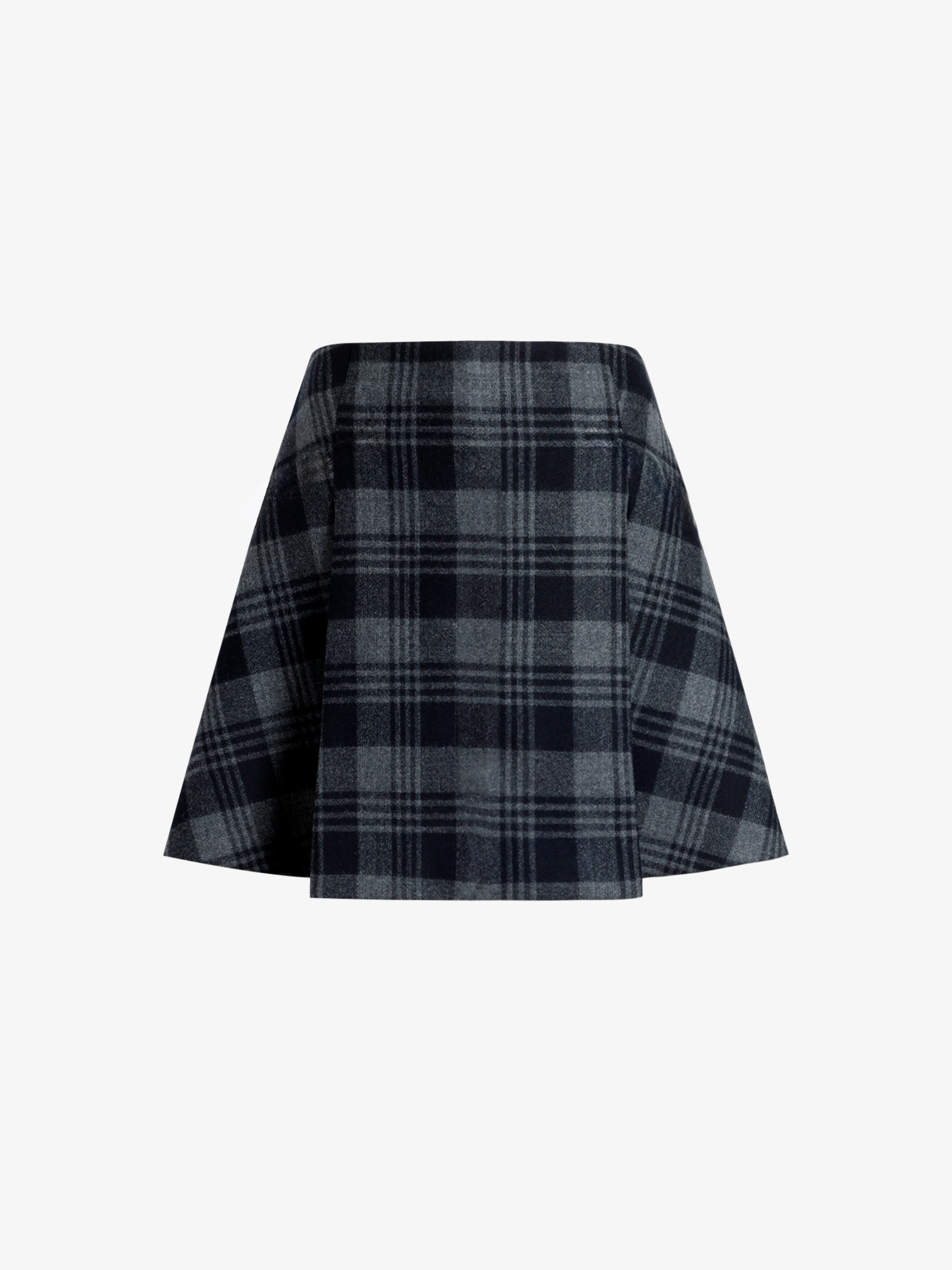 Cassia Skirt in Plaid Wool Suiting - 1