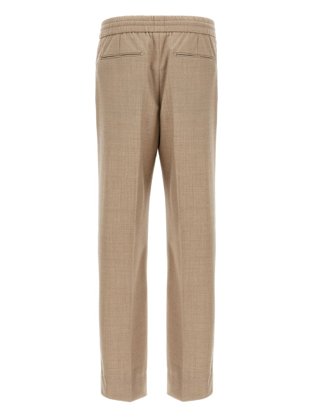 drawstring-waistband wool trousers - 2