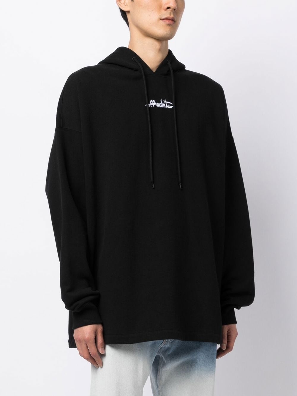 embroidered logo hoodie - 3