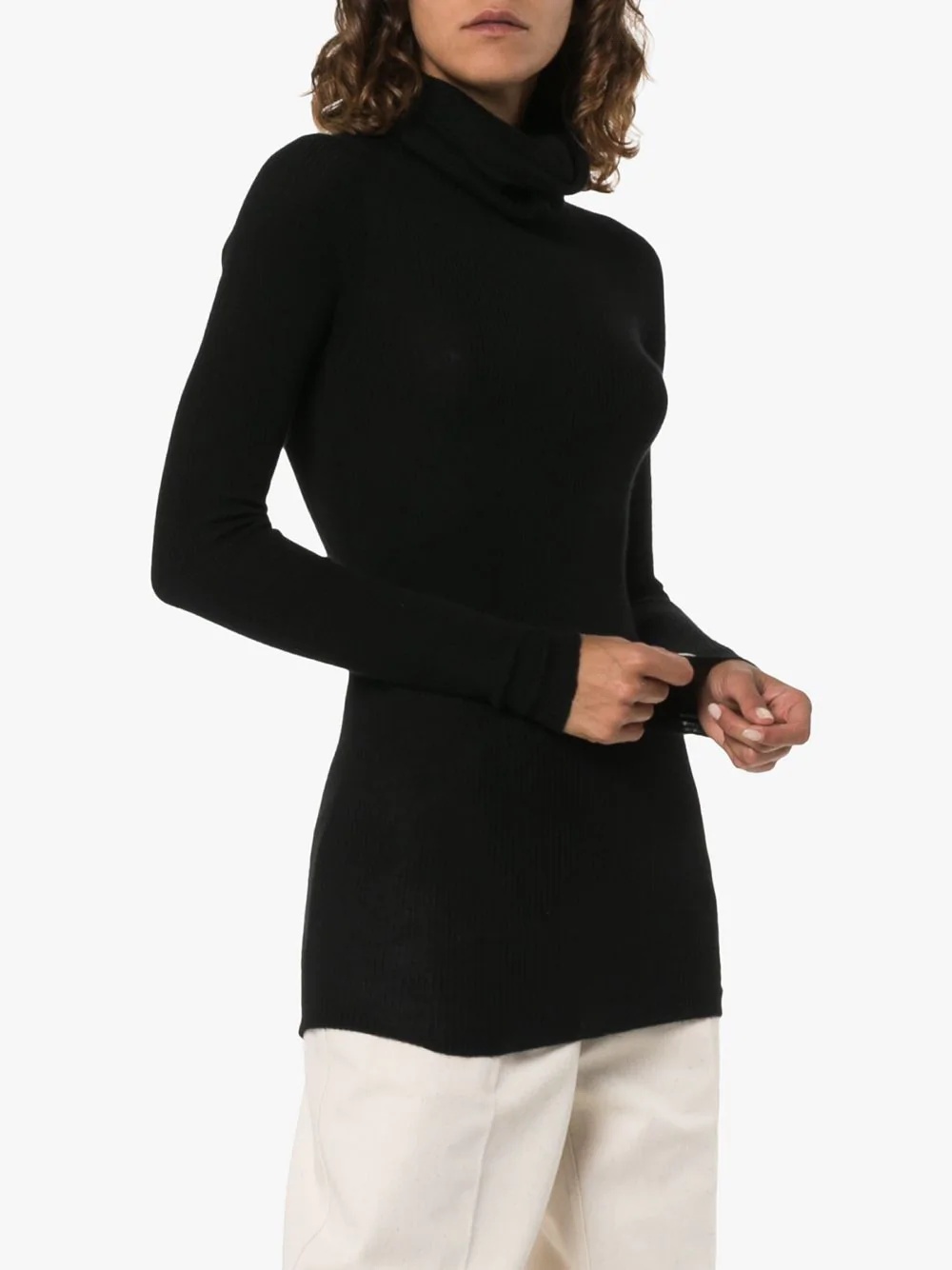 longline cashmere jumper - 3