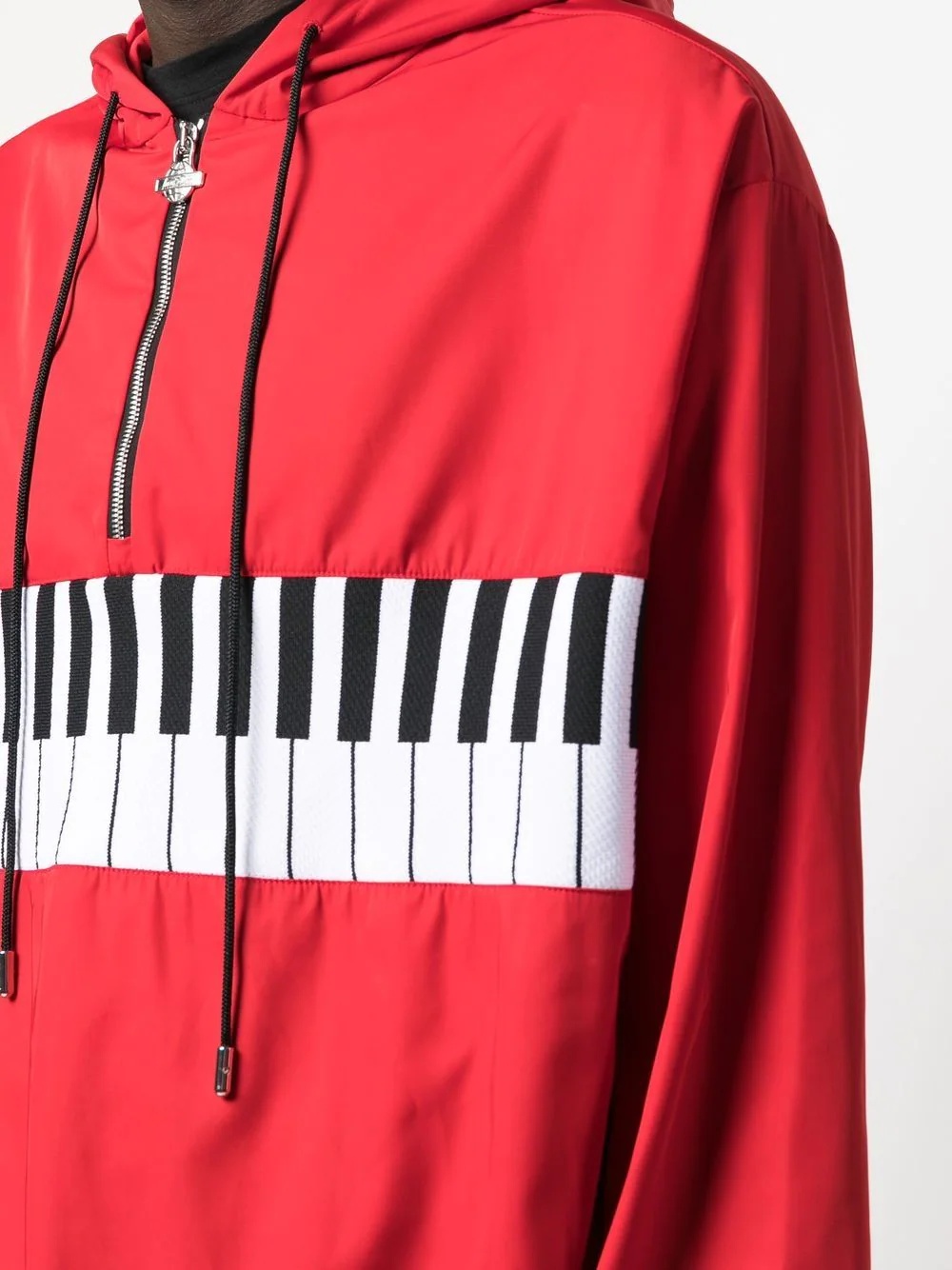 piano-print half-zip jacket - 5