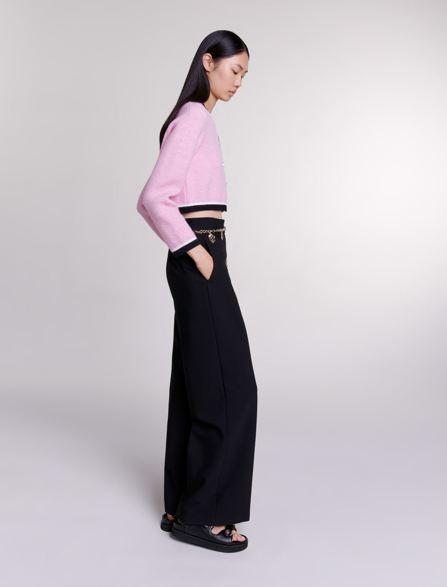 Cropped knit cardigan - 4