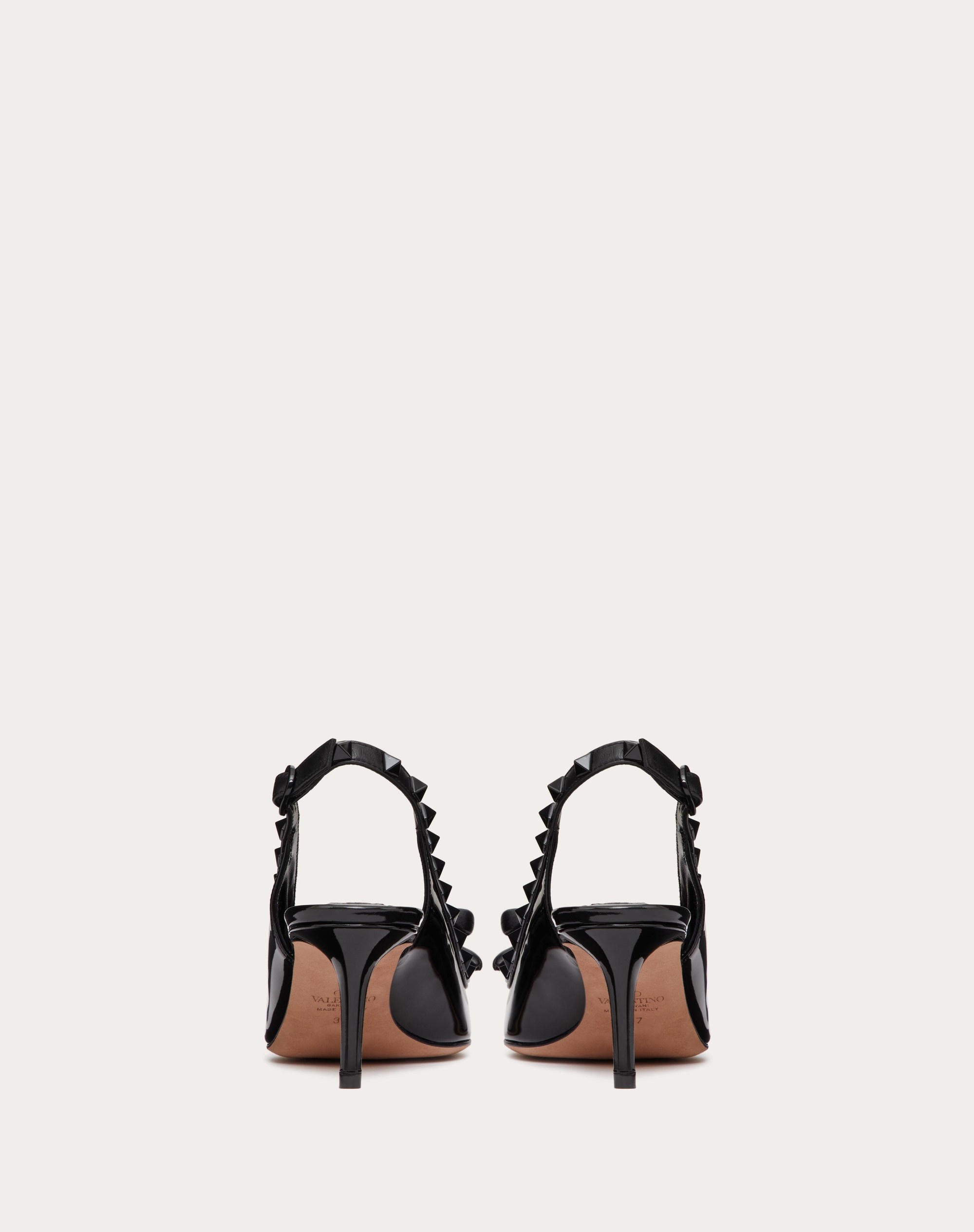 ROCKSTUD BOW SLINGBACK PUMP IN PATENT LEATHER WITH MATCHING STUDS 60MM - 3