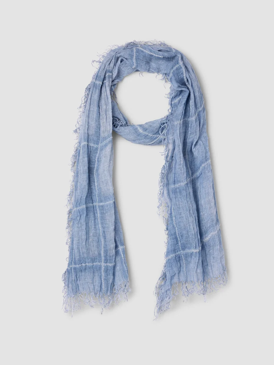 Organic Linen Cotton Squares Scarf - 1