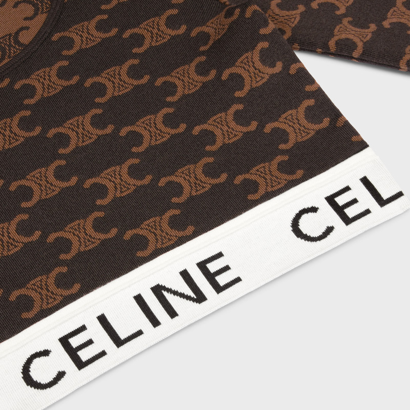 Celine monogrammed crop top in silk cotton 4