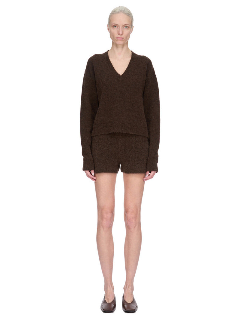 Rick Owens Brown Concordians Alpaca Knit Shorts outlook