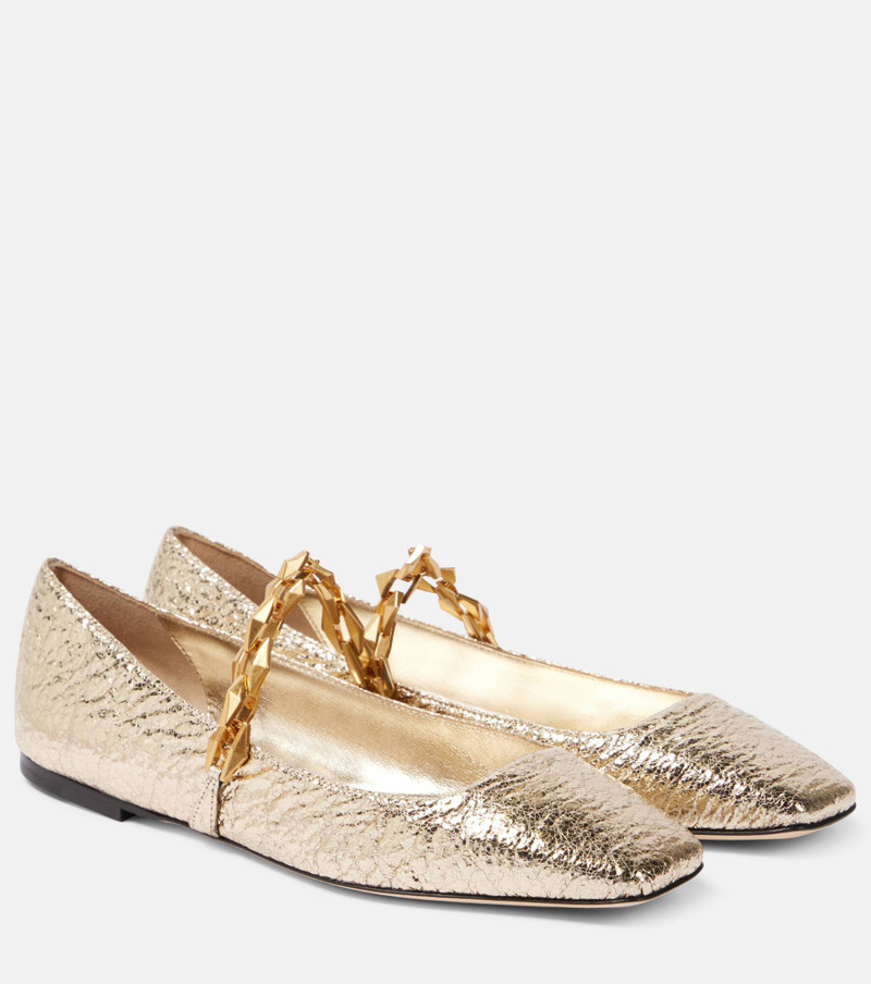 Diamond Tilda metallic leather ballet flats - 1