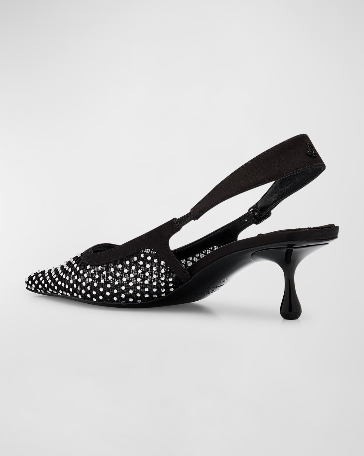 Amel Crystal Net Slingback Pumps - 3