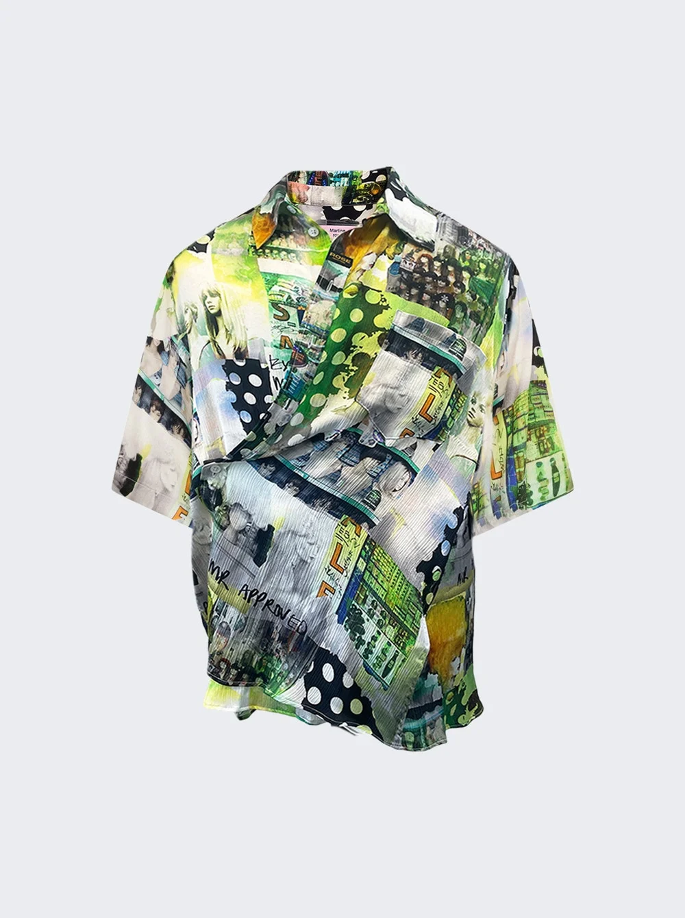 Boxy Wrap Short Sleeve Shirt Green Wigz - 1