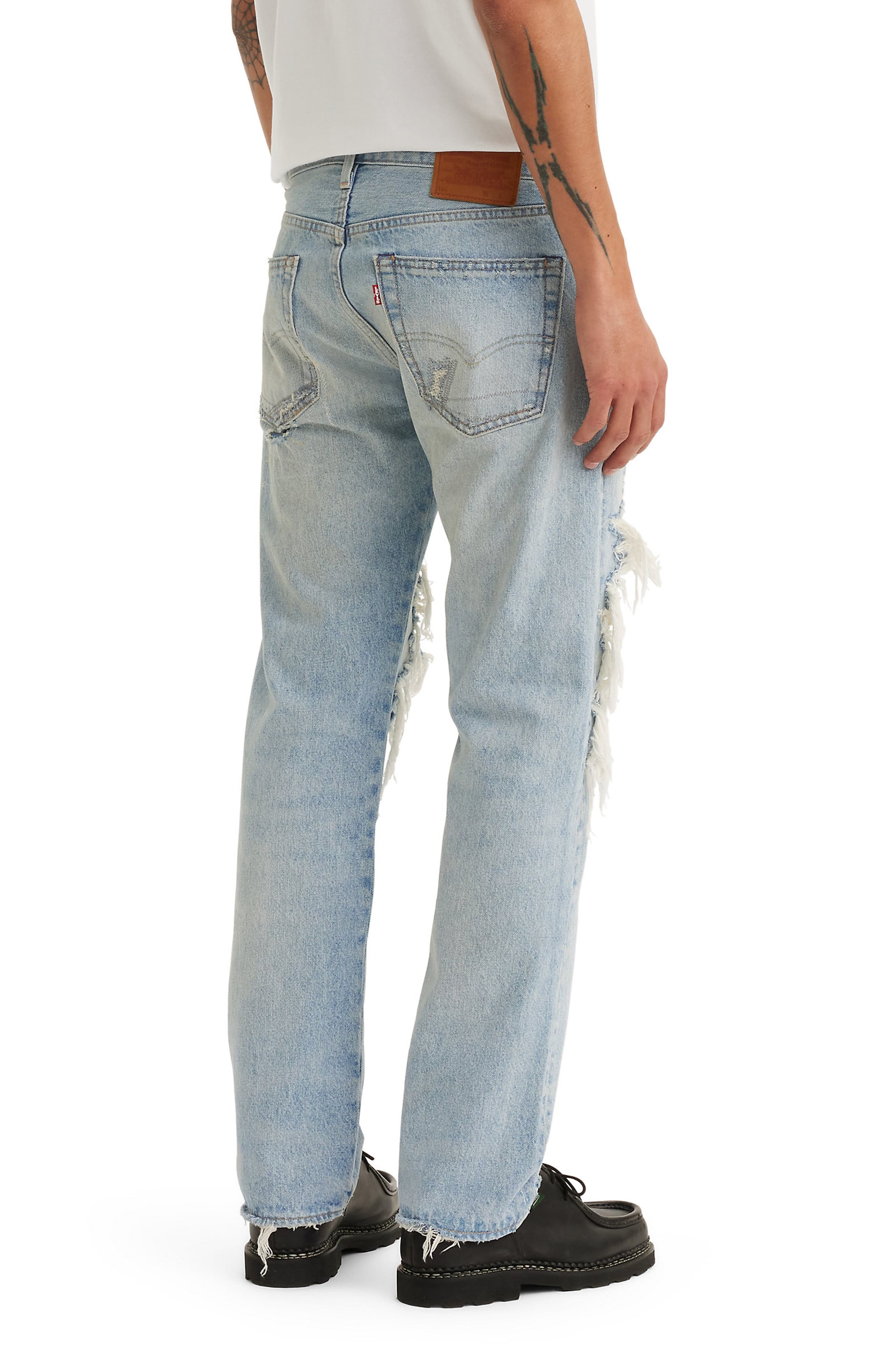 levi's 501® Original Rip & Repair Straight Leg Jeans in Teach Me Dx at Nordstrom - 2