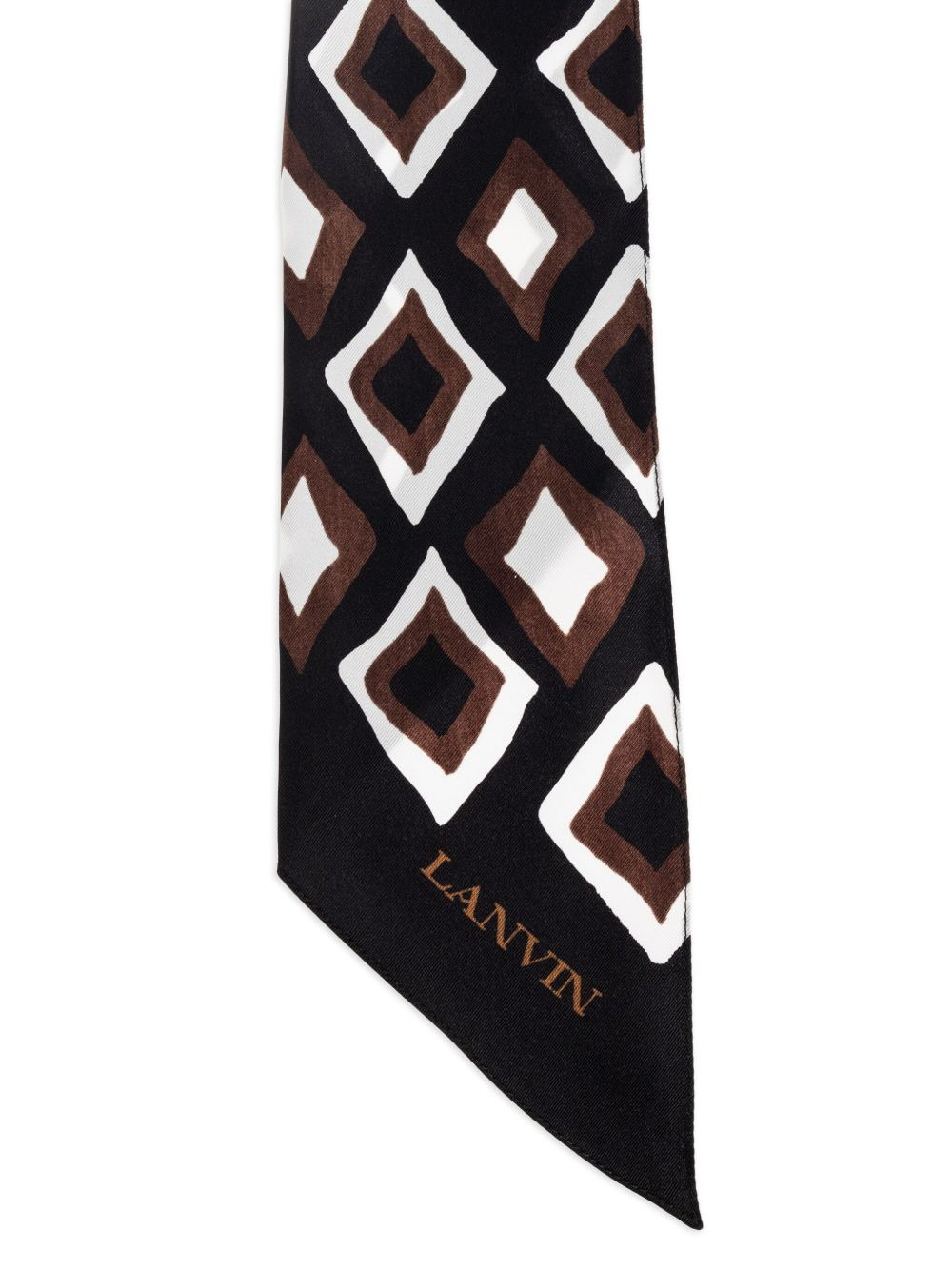 geometric-pattern silk scarf - 3