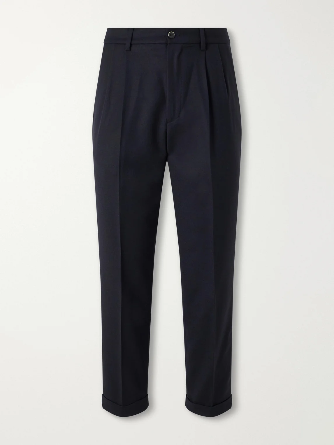 Straight-Leg Wool-Flannel Suit Trousers - 1