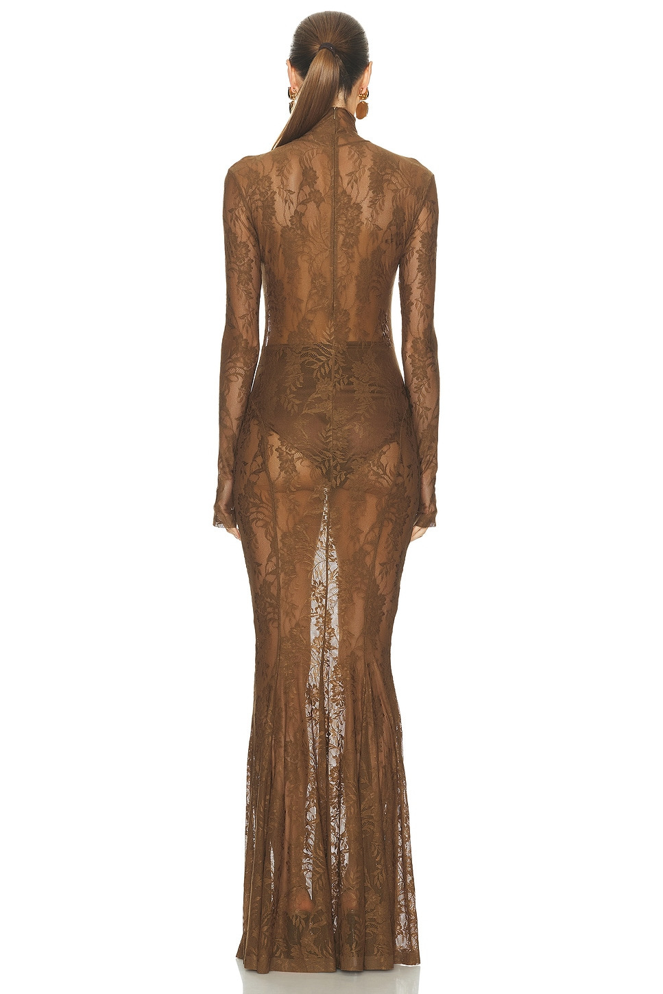 for FWRD Long Sleeve Turtleneck Fishtail Gown - 3
