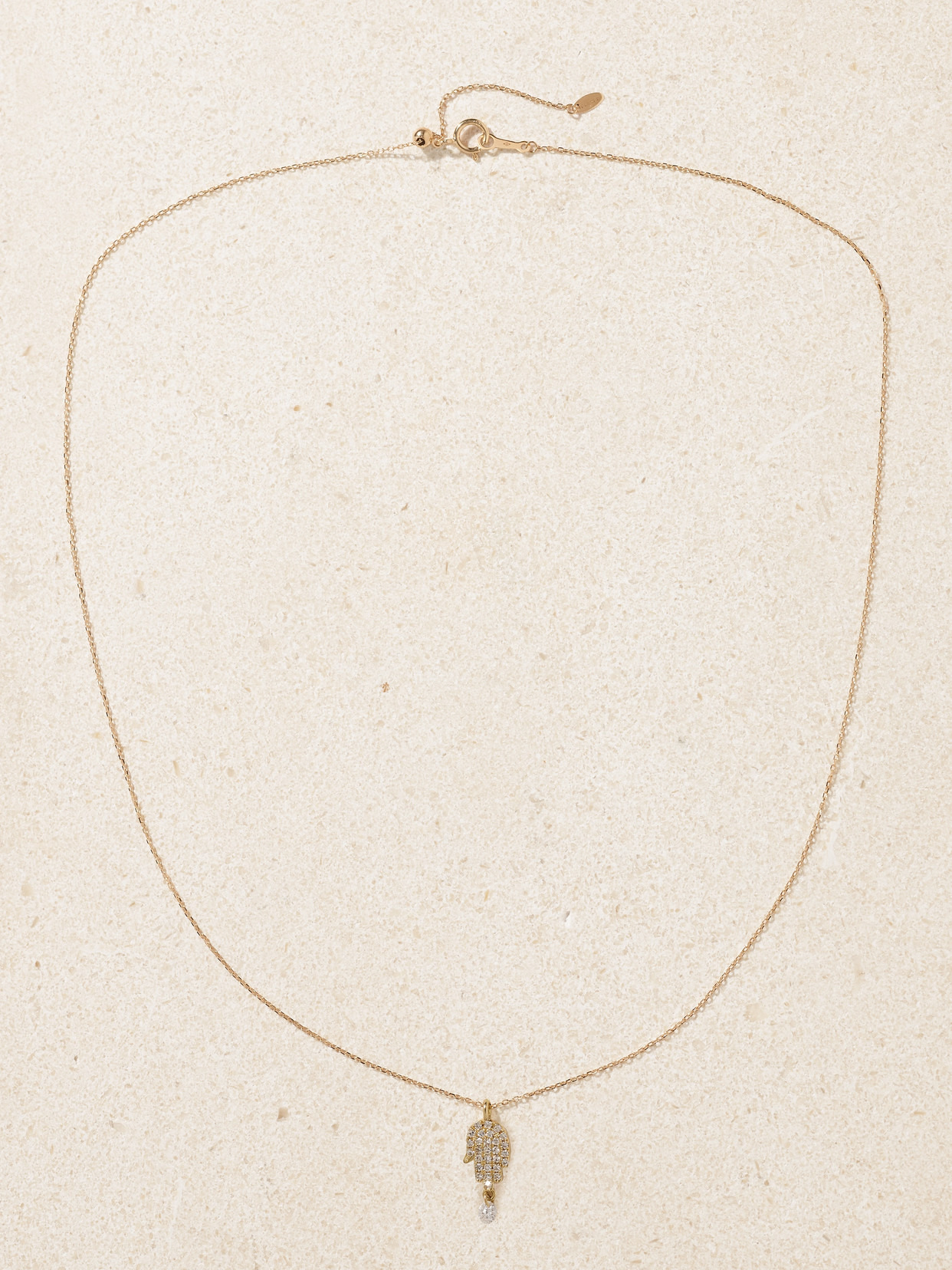 Hand Of Fatima 18-karat Gold Diamond Necklace - 4