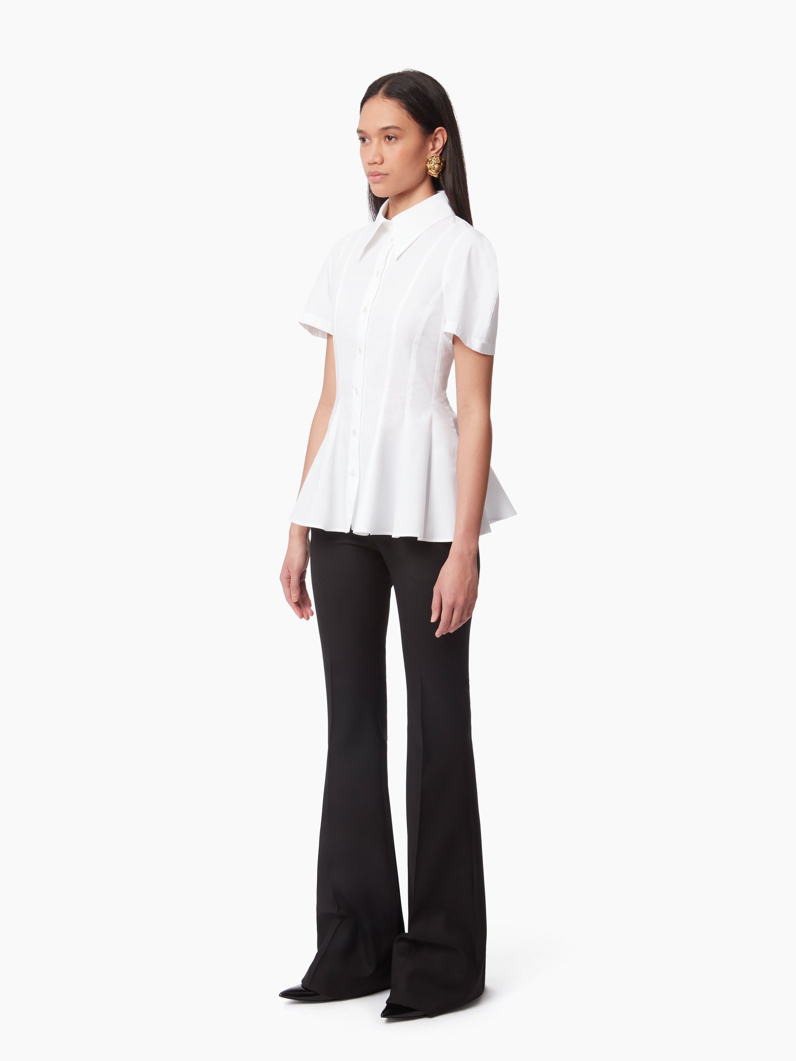 COTTON POPLIN PEPLUM SHIRT - 2