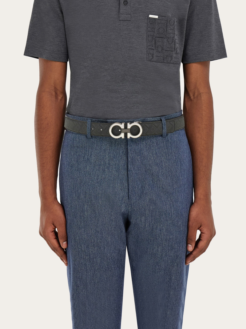 Reversible and adjustable Gancini belt with Switch buckle 4