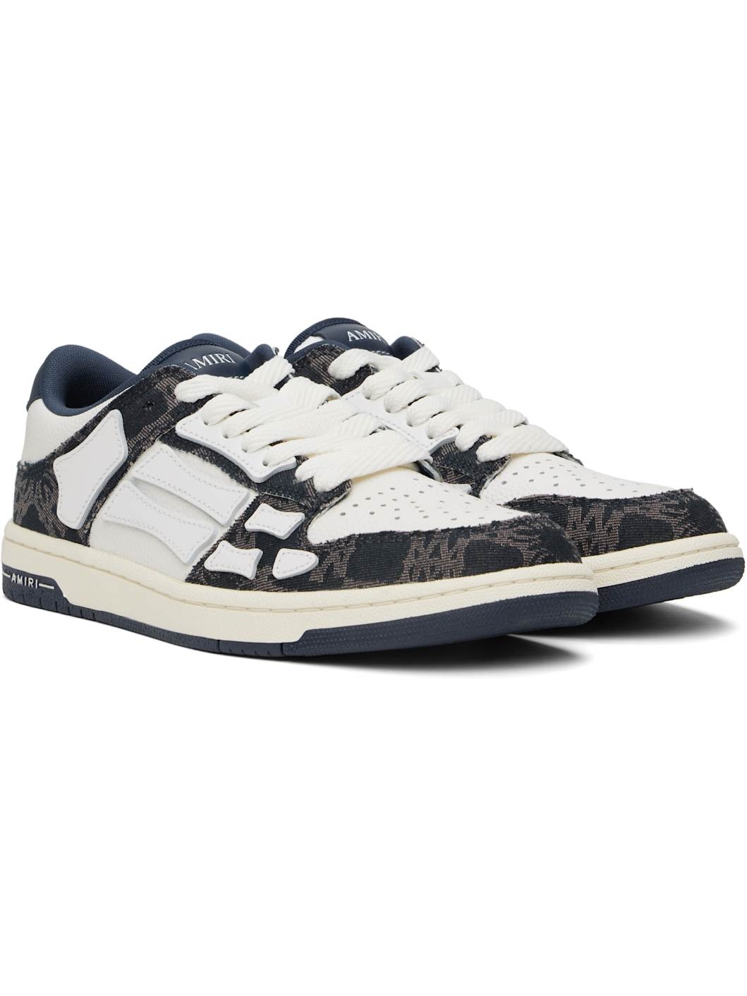 Navy & White MA Quad Skel Top Low Sneakers - 4