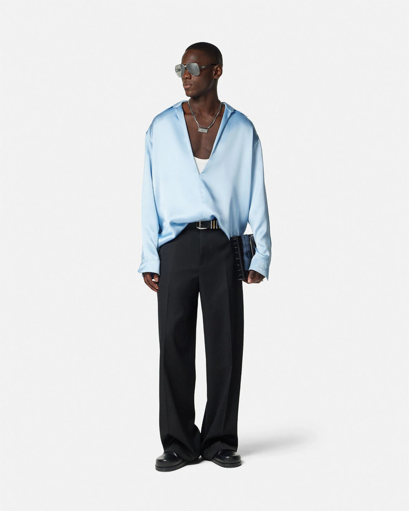 VERSACE Fluid Satin Silk-Blend Shirt outlook