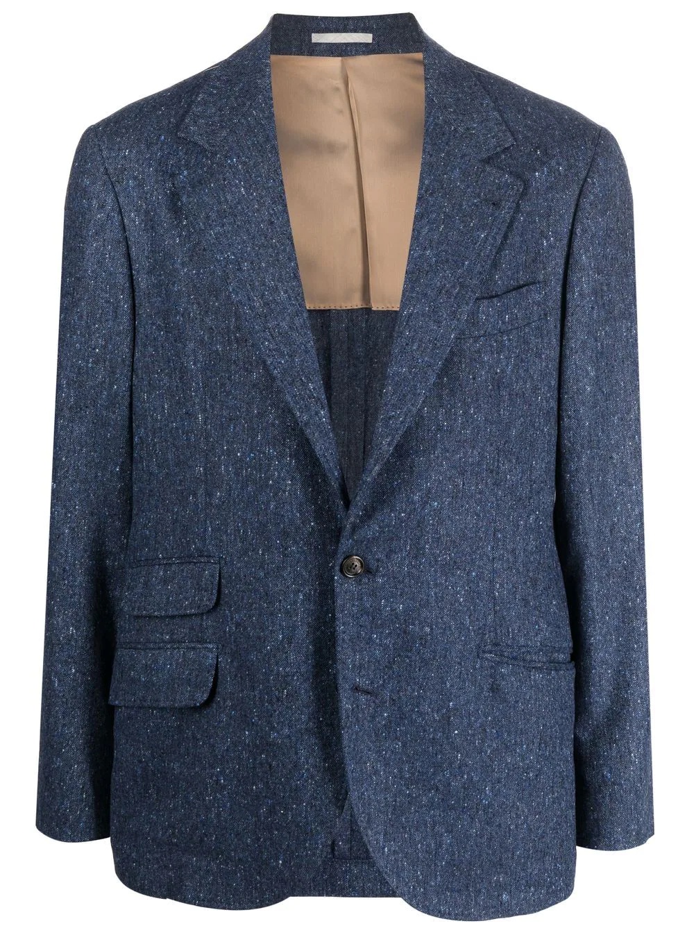 woven single-breasted blazer - 1