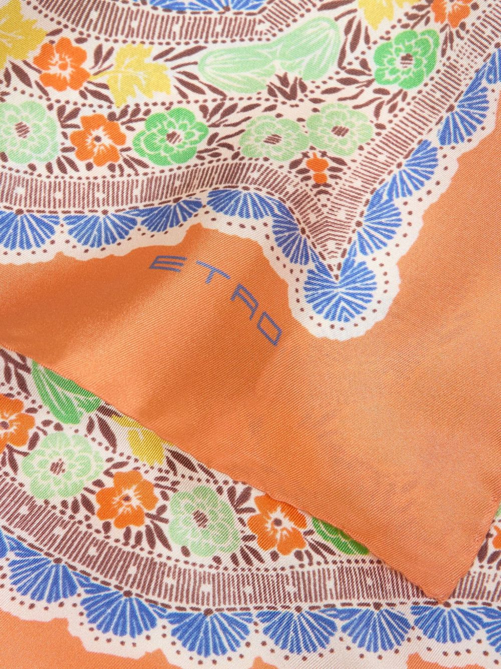 floral-print silk scarf - 2