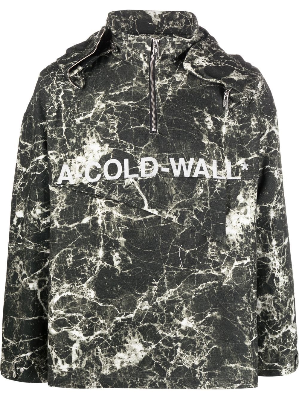 marble-print pullover jacket - 1