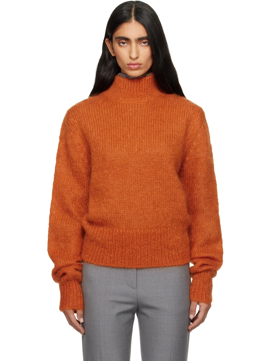 Orange Mohair Turtleneck - 1