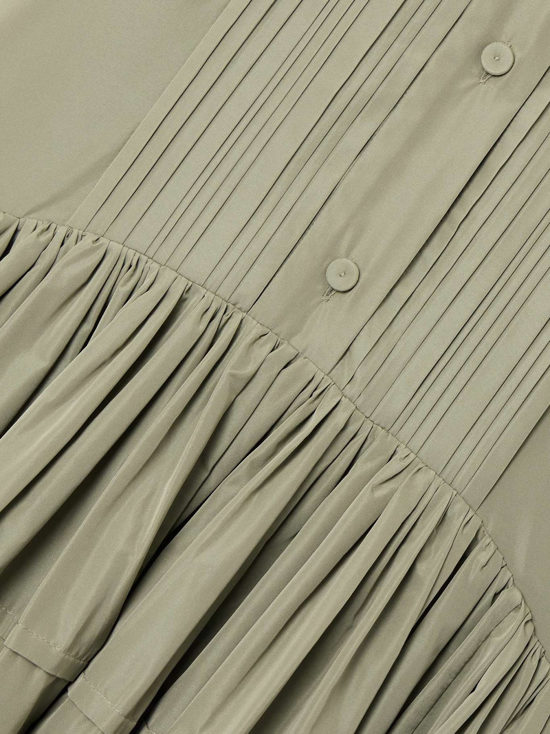 Pleated sateen midi 셔츠 드레스 육군 녹색 4