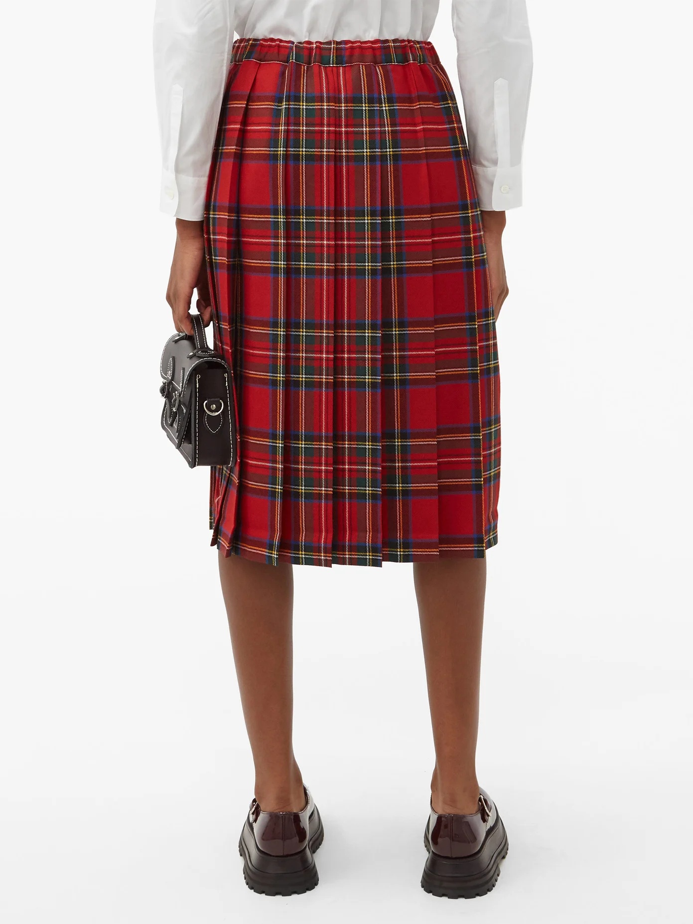 Tartan pleated-wool skirt - 5