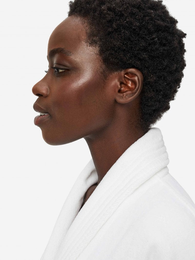 Women's Bathrobe Triton 10 Terry Cotton White 6