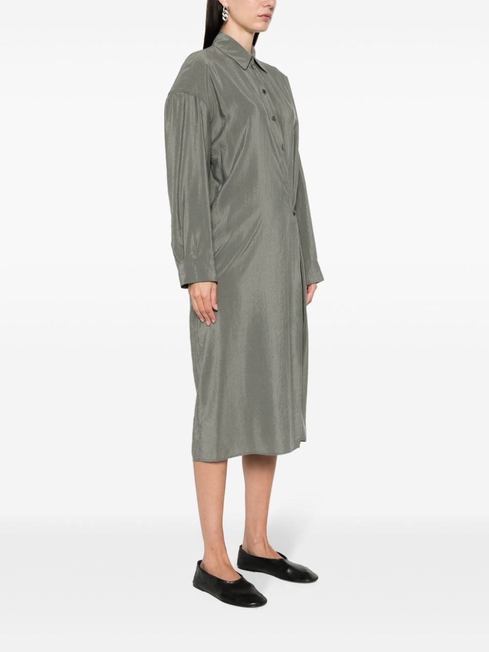Twisted wrap midi dress - 3