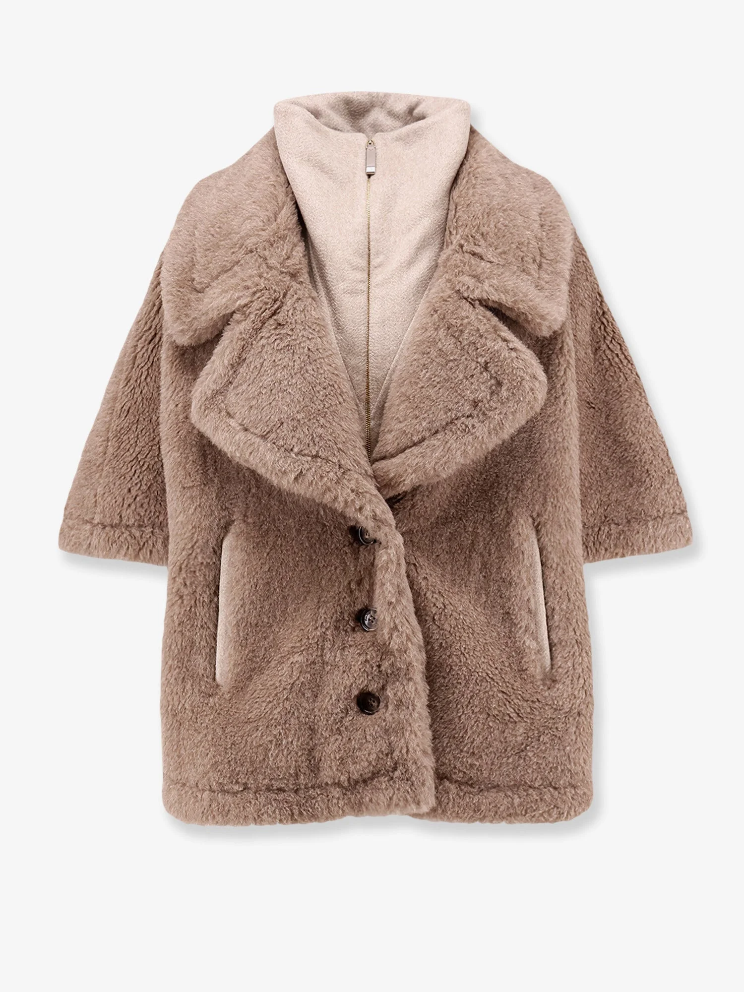 Max Mara Mxapavido 4 Alpaca Cashmere Silk Cape Beige - 1