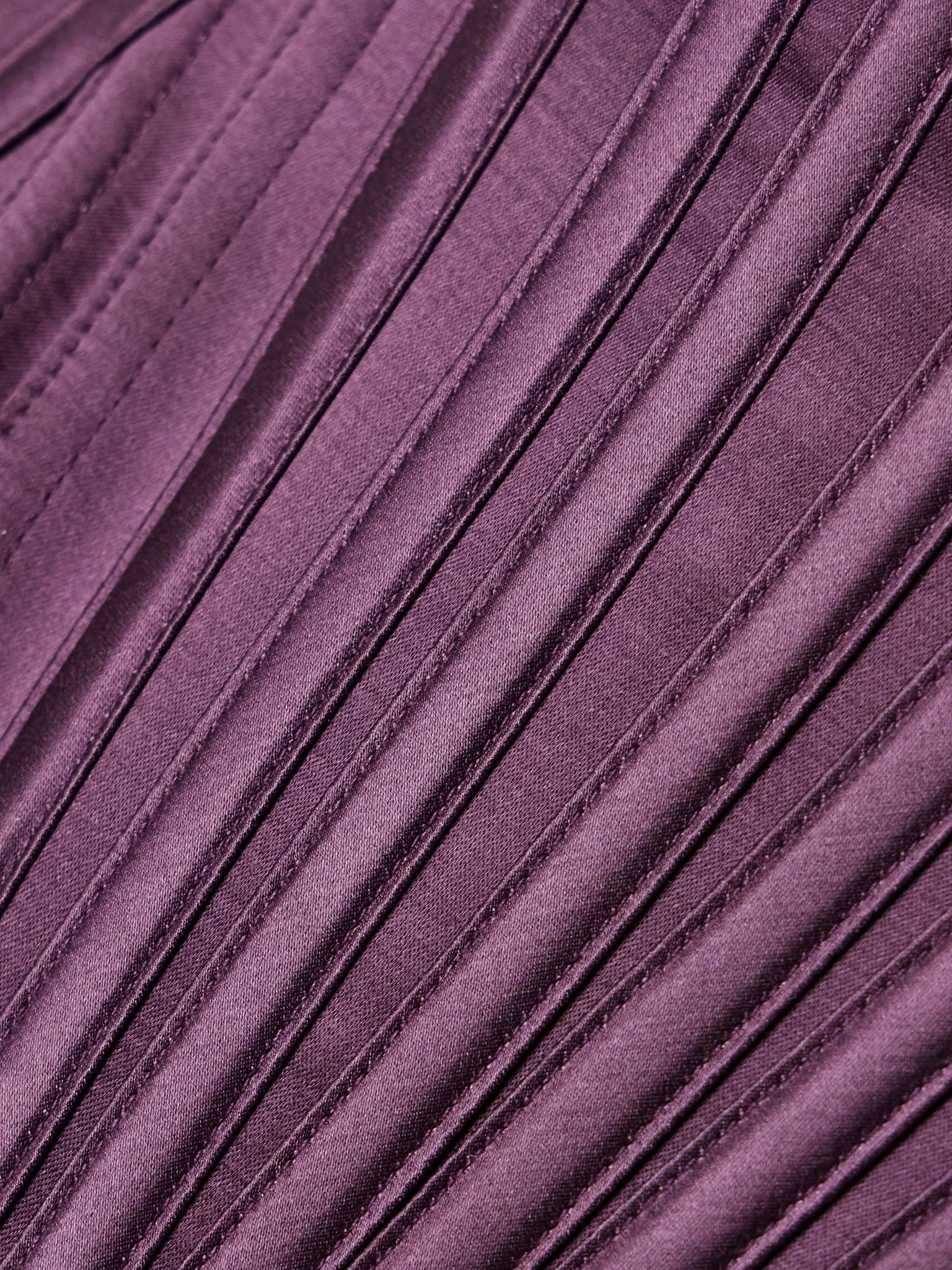 Wasp strapless cotton and silk-blend satin bustier top Plum - 4