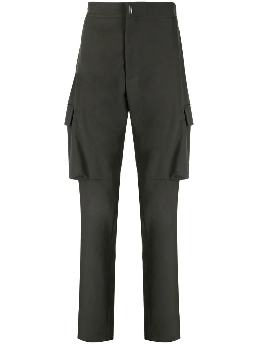 straight-leg wool cargo trousers - 1