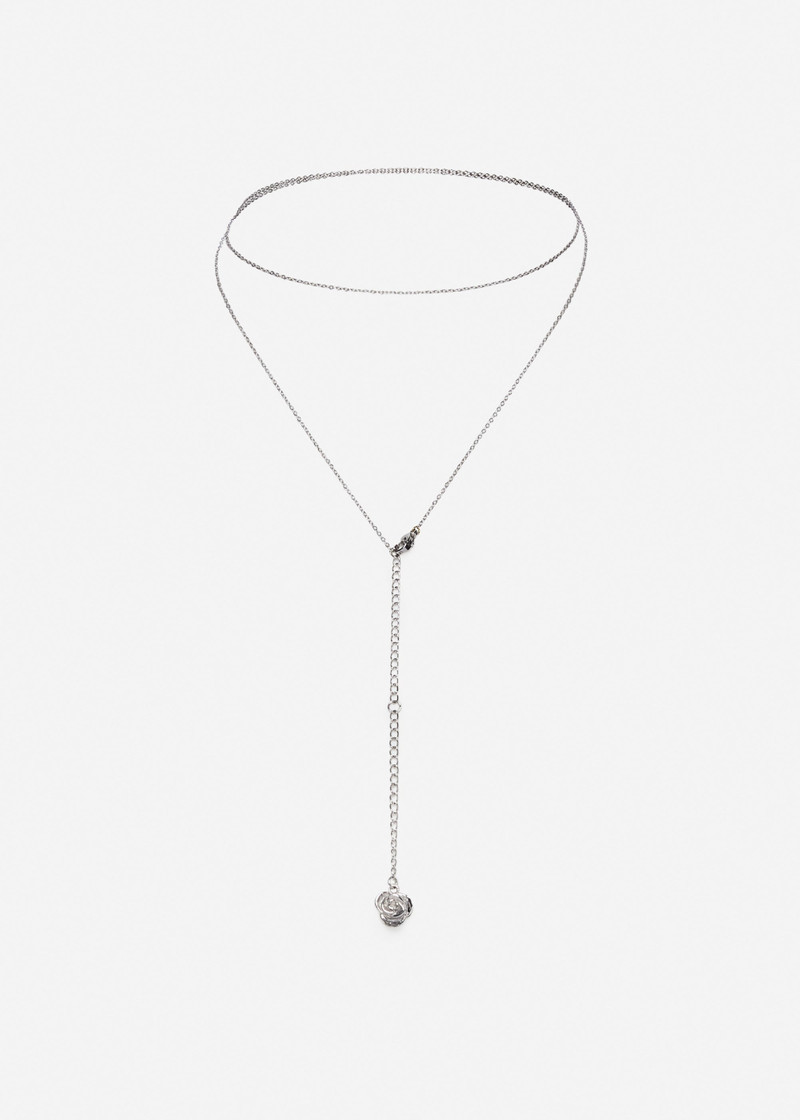 Rose charm belt in silver 3