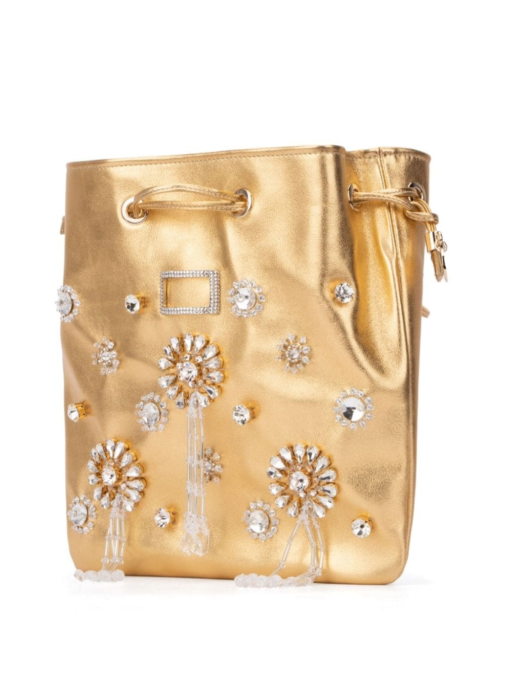 crystal-embellished bucket bag - 3