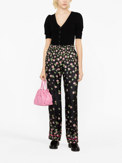 REDValentino Rose Ombré-print silk trousers outlook
