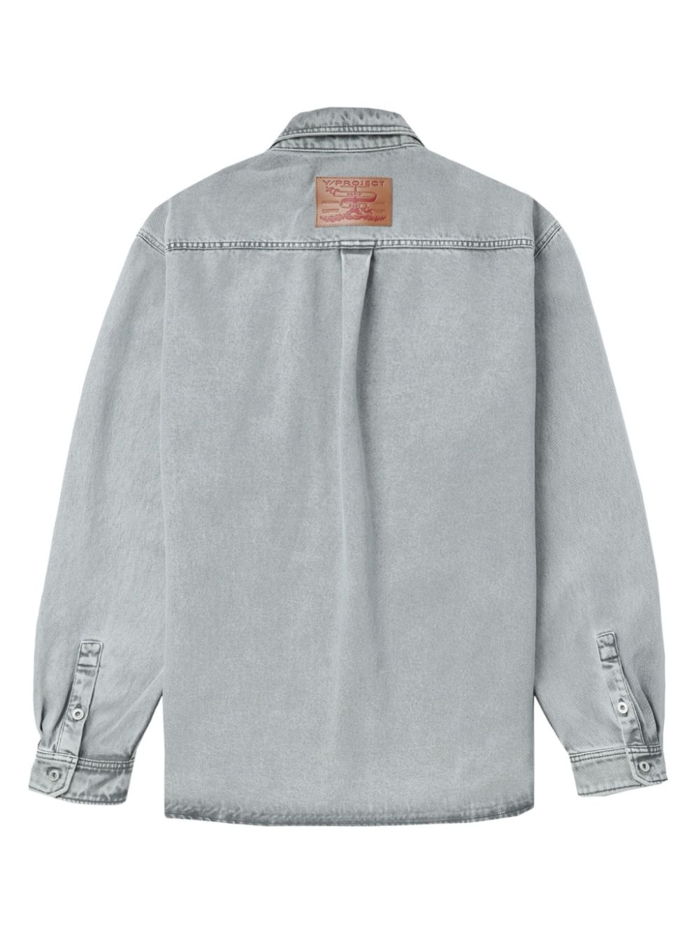 light wash layered denim shirt - 6