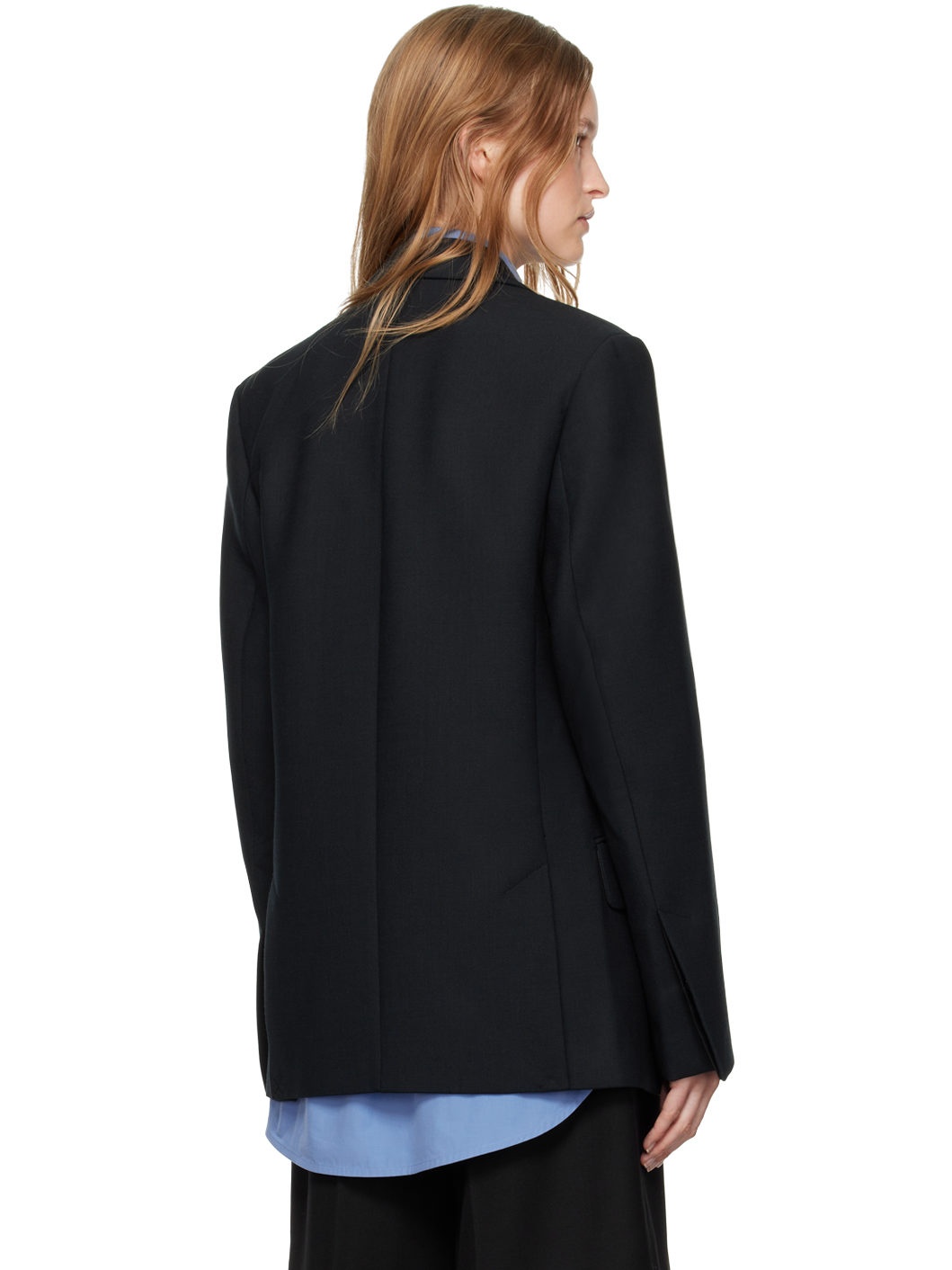 Black Straight Blazer - 3