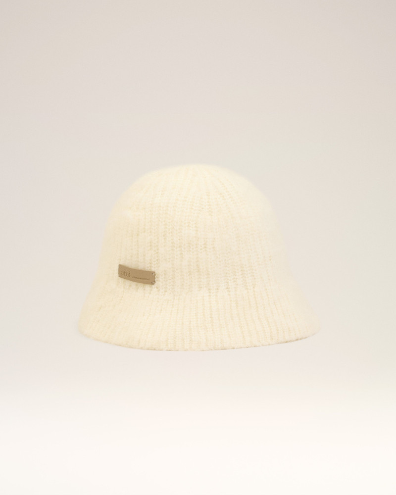 WHITE MOHAIR AMI BUCKET HAT 1