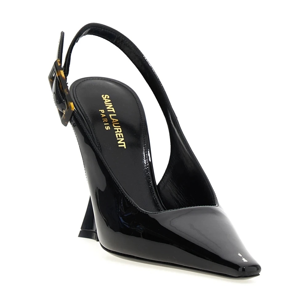 LEATHER SLINGBACK PUMPS WITH FLARED HEEL - 2