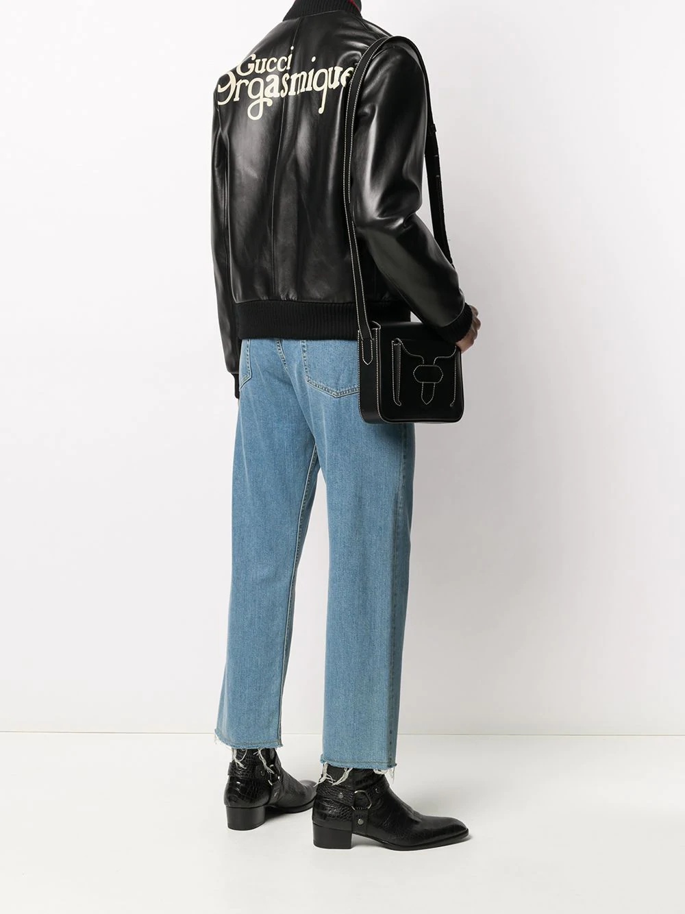 lambskin leather bomber jacket - 2