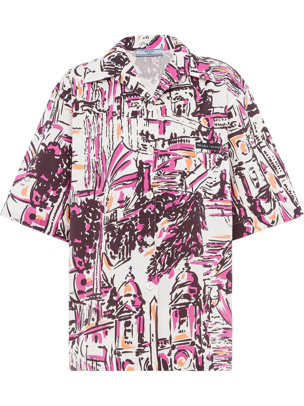 abstract sketch-print shirt - 1