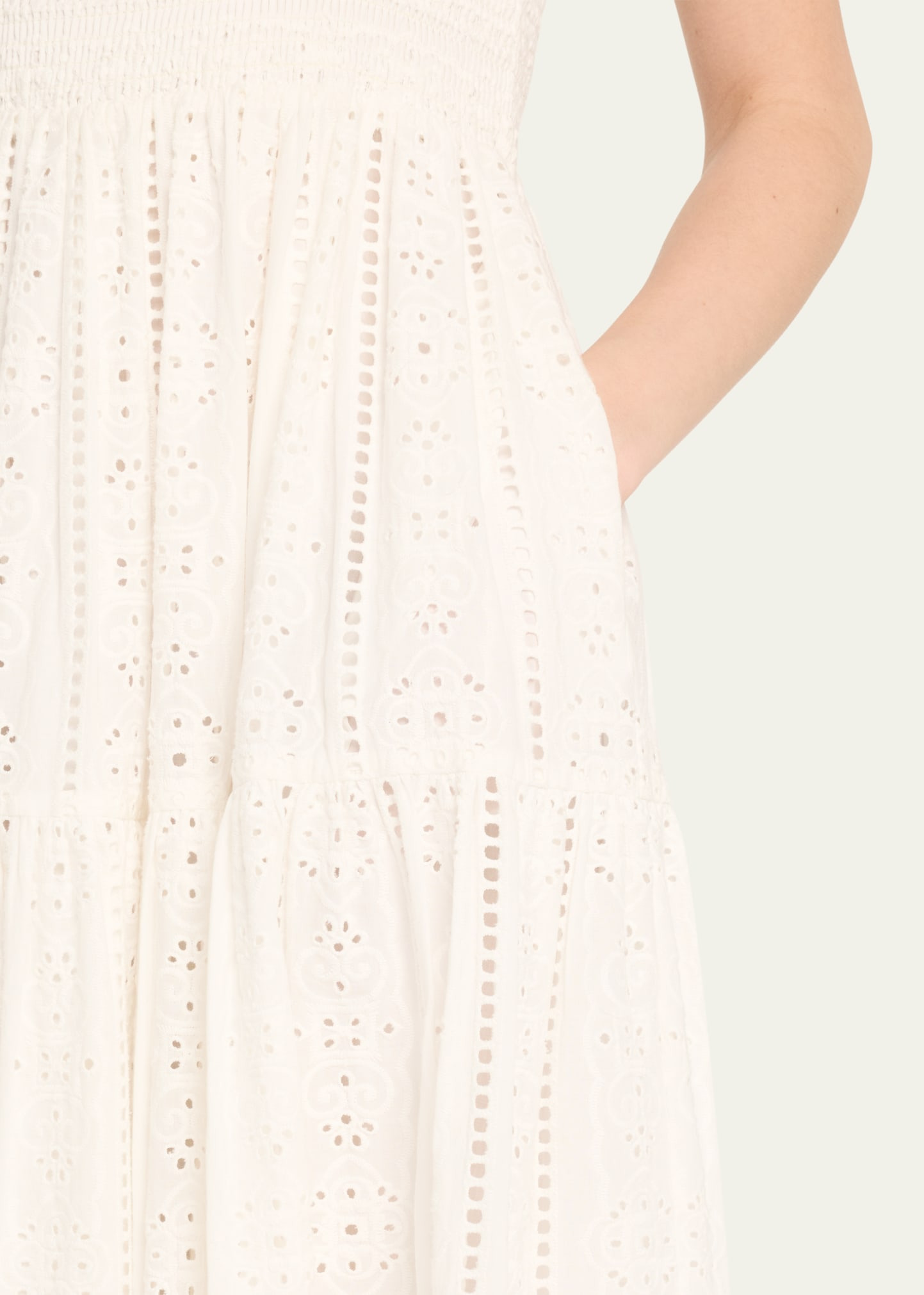Taormina Cotton Eyelet Square-Neck Midi Dress - 5